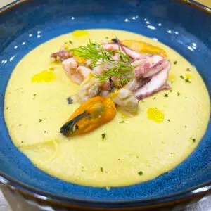 ricetta crema di ceci alla pescatora