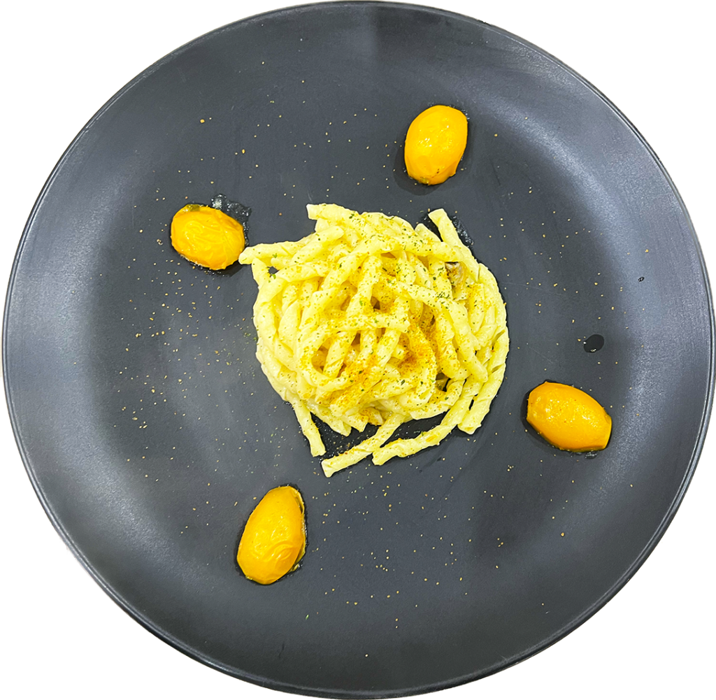 ricetta fusilli avellinesi pomodorini gialli alici, e bottarga