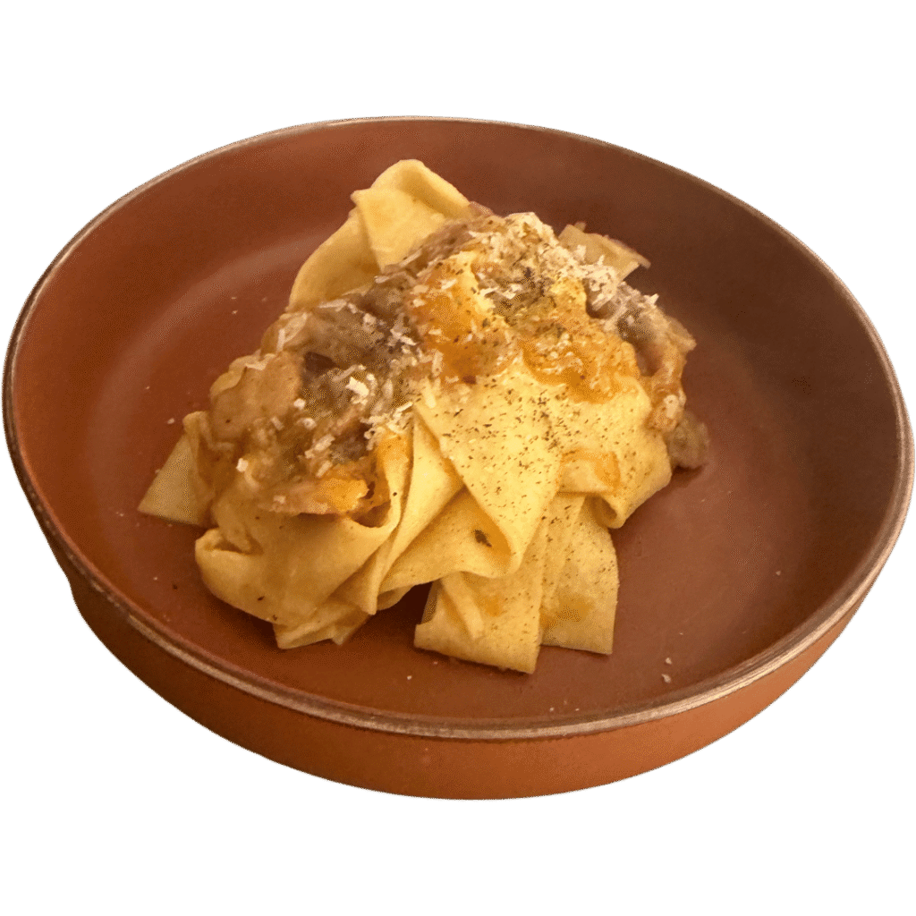 Pappardelle con Zucca e Funghi Porcini